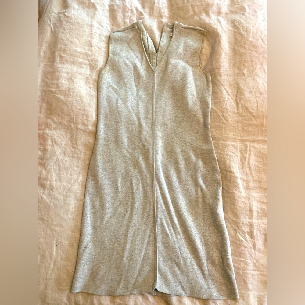 Calvin grey knit v neck dress